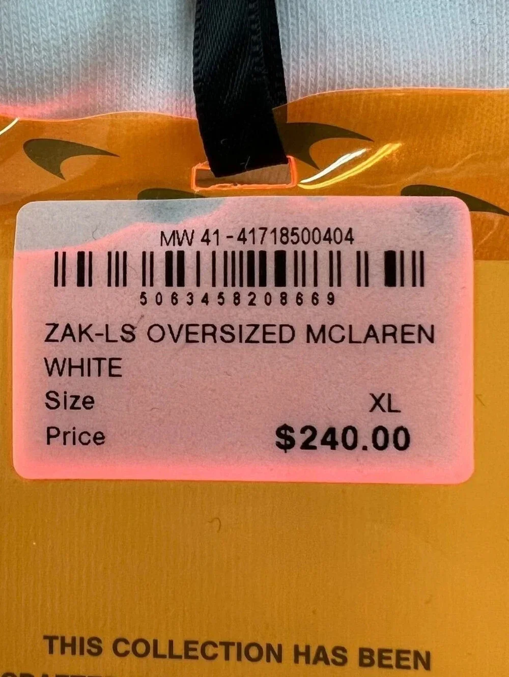 REISS McLaren Zak F1 Team Oversize Toggle Hoodie Men's Size XL White $240 NWT